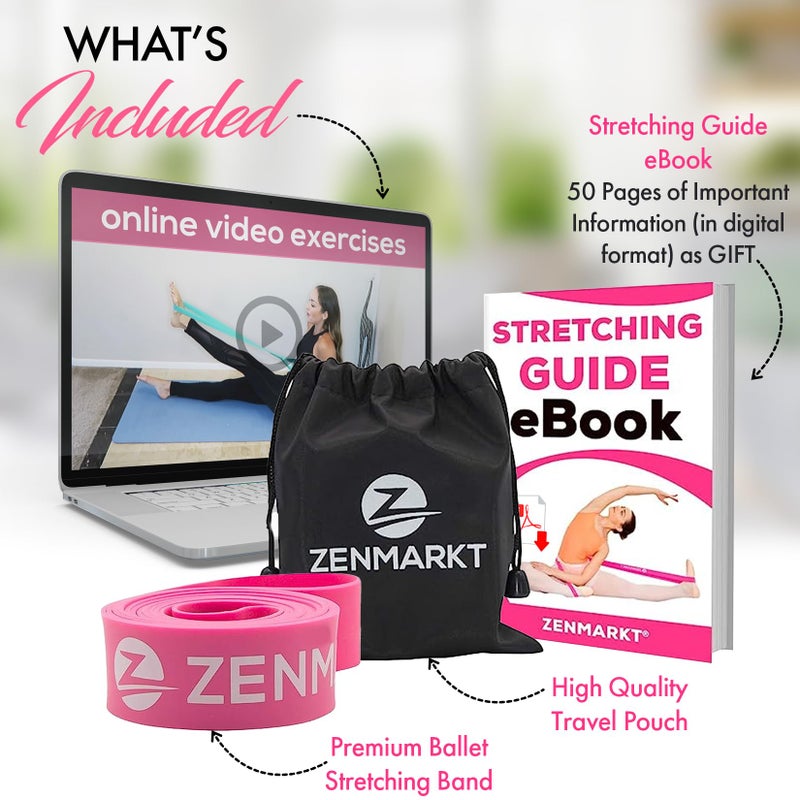 Zenmarkt Stretch Bands for Flexibility and Strength - Ballet Stretch Bands Ideal to Have as Dance Equipment in Every Competition - Suitable for Gymnastics, Cheerleading, and Pilates Training(Pink) - Image 2